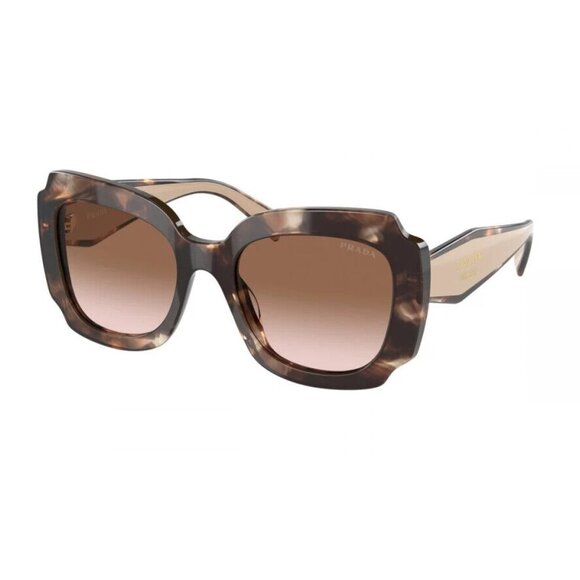 NEW PR16YS WOMEN PRADA SUNGLASSES BROWN PRADA SPR 16Y 01R0A6 ROUND PR 16YS